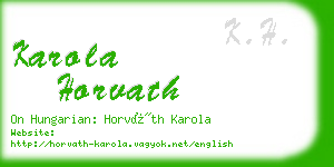 karola horvath business card